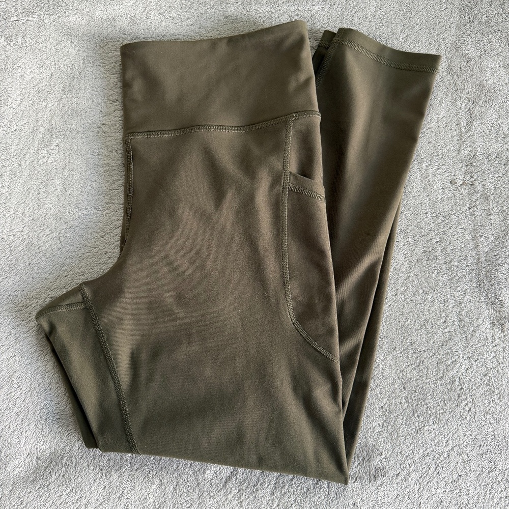 Old Navy Active Powersoft High-Rise Leggings - 7/8 Length - Olive Green - Sz L